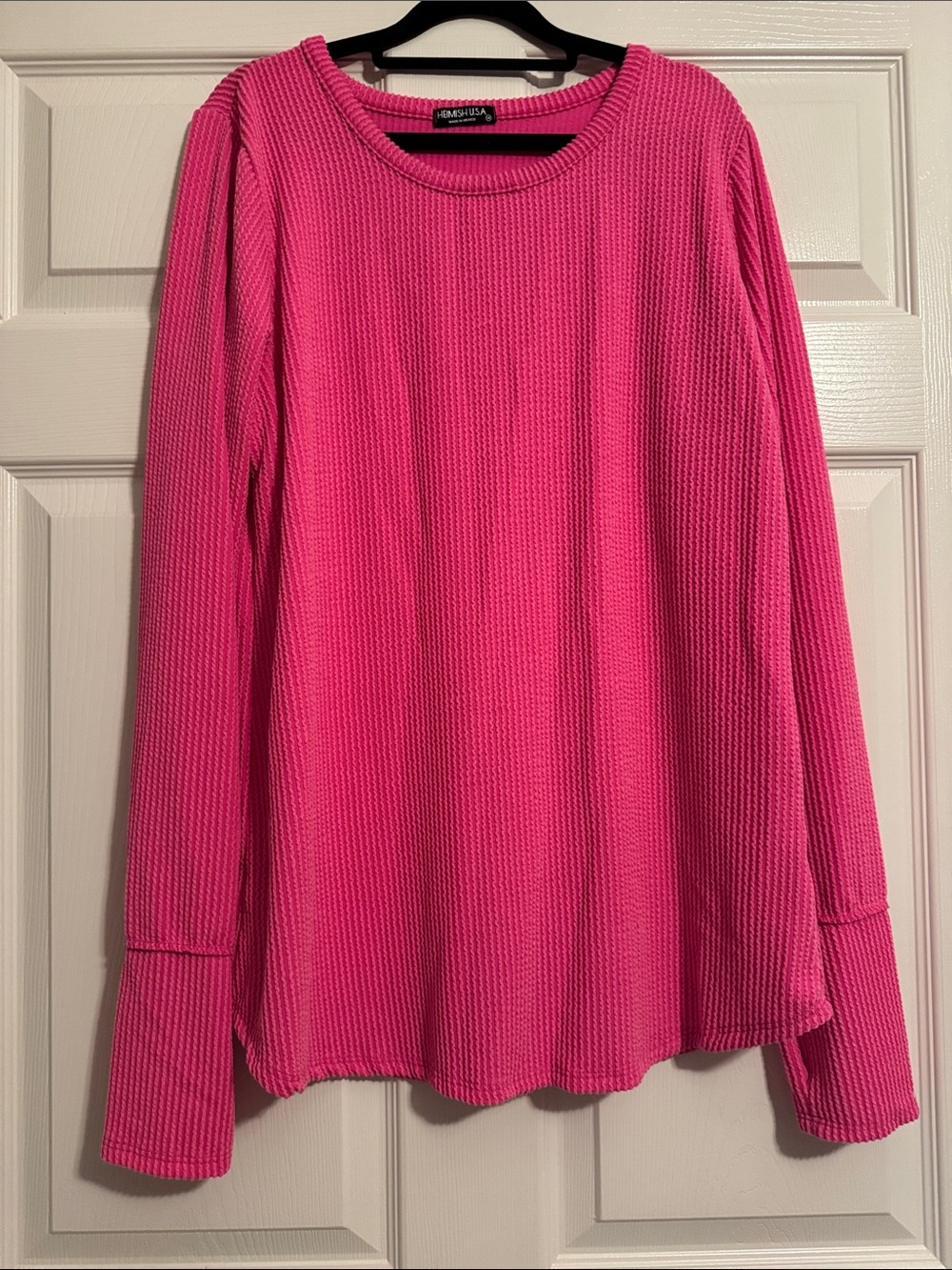 HEIMISH USA Hot Pink Urban Ribbed Long Sleeve Top
